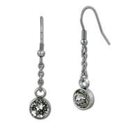 Boucles Doreilles Amello Boucles Doreilles Acier Inoxydable Rondes Zircones Scintillantes Gris Esos06k