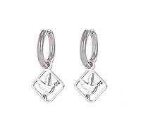 Boucles d'oreilles amour et paix Boucles d'oreilles colombe de la paix pour femmes Boucles d'oreilles à charnière oiseau Cadeaux pour animaux (Avec feuille - Argent)