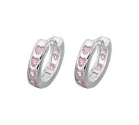 Boucles d'oreilles amour zircon comme cadeau pour petite amie, plaqué hypoallergénique boucles d'oreilles déclaration à la mode bijoux cadeaux (rose)