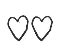 Boucles d'oreilles amusantes en forme de cœur creux en alliage texturé, bijoux modernes, épingles à la mode, adaptées pour un usage quotidien et une fête, boucles d'oreilles à personnalité unique