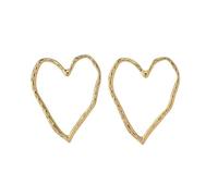 Boucles d'oreilles amusantes en forme de cœur creux en alliage texturé, bijoux modernes, épingles à la mode, adaptées pour un usage quotidien et une fête, boucles d'oreilles à personnalité unique