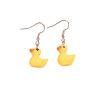 Boucles d'oreilles animaux de ferme en métal Duck Modeling Golden Earrings