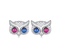 Boucles d'oreilles animaux en argent sterling, hibou mignon pour femmes et adolescentes