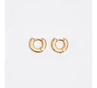 Boucles d'oreilles anneau format mini, cristaux cœur doré UN