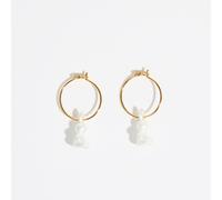 Boucles d'oreilles anneau lapin perle UN