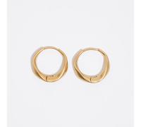 Boucles d'oreilles anneaux irréguliers doré mat UN