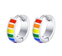 Boucles d'oreilles Arc-en-Ciel, Bijoux Gays et Lesbiennes, Boucles d'oreilles Arc-en-Ciel en Acier Inoxydable, accessoires de fierté, Unisexe, Fête Pride