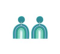 Boucles d'oreilles arc-en-ciel pour femmes et filles, jolies boucles d'oreilles pendantes en argile colorées, grandes boucles d'oreilles amusantes faites à la main, hypoallergéniques, bijoux bohèmes,