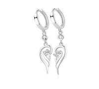 Boucles d'oreilles argent 925 cœur zirconiums sertis oxyde blanc Amélia