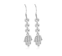 Boucles d'oreilles argent 925 Main de Fatma Aïcha