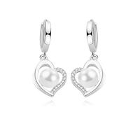 Boucles d'oreilles argent 925 perle zirconiums sertis Valentina