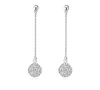 Boucles d'oreilles argent 925 shamballa zirconiums sertis Alix