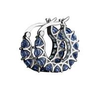 Boucles d'Oreilles Argent Boucles d'oreilles de style pour femmes,en dentelle de zircon entièrement incrustées style français,en forme U (White,1 8cm)