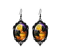Boucles d'Oreilles Argent Boucles d'oreilles d'Halloween ovales Costume de cosplay Bijoux délicats Accessoires pour femmes Hommes Pour Halloween tous les jours (F,5 7x2 2cm)