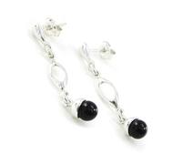 Boucles d'oreilles Argent - LES TRESORS DE LILY - Déesse Noir de Jais - Femme - Noir - Pendant - Crochet