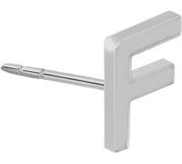 Boucles d'oreilles argent lettre F rho plaqué 1/2 paire 4mm