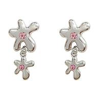 Boucles d'oreilles argentées mignonnes pour femmes couples Mode Boucles d'oreilles simples en fleurs de zircone Bijoux géométriques Prévenir les allergies