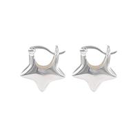 Boucles d'oreilles argentées mignonnes pour les femmes Couples Nouvelle mode Boucles d'oreilles étoiles simples Bijoux géométriques de mariée Prévenir les allergies