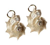 Boucles d'oreilles artisanales en forme d'escargot de mer en coquillage naturel pour occasions décontractées ou formelles, boucles d'oreilles légères en forme de coquillage