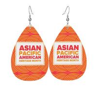 Boucles D'Oreilles Asian American And Pacific Islander Heritage Month Boucle D'Oreille Légères Boucled'Oreille En Faux Cuir Vintage Pendantes Pour Bijoux Dames Femme