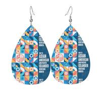 Boucles D'Oreilles Asian American And Pacific Islander Heritage Month Boucled'Oreille En Faux Cuir Décoration Boucle D'Oreille Légères Pendantes Pour Bijoux Dames Femme