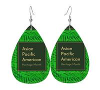 Boucles D'Oreilles Asian American And Pacific Islander Heritage Month Bouclesd'Oreilles Percée Légères Boucled'Oreille En Faux Cuir Vintage Boucle D'Oreille Pour Femme Fête Dames