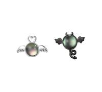 Boucles d'oreilles asymétriques en forme d'aile 'ange en zircone cubique, bijoux élégants en argent Sterling 925 pour femmes et filles