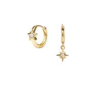 Boucles d'oreilles asymétriques étoile serties de diamants, fraîches et douces, en cuivre, texturé, adapté aux déplacements quotidiens des dames et aux dates