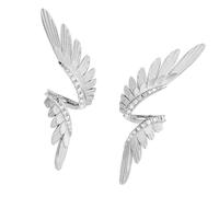Boucles d'oreilles asymétriques uniques avec aile - Bijou d'oreille tendance pour femme - Texture cuivre - Convient pour les fêtes et le quotidien - Boucles d'oreilles d'ange