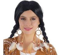 boucles d'oreilles attrape-rêve plumes femme - chaks 11249 Marron G