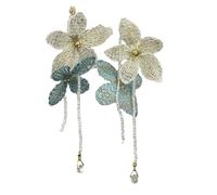Boucles d'oreilles avec perles brodées, collier ras du cou avec couleur contrastée, bijoux en plastique faits à la main pour vacances, plage, usage quotidien, B