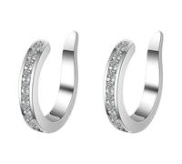 Boucles d'oreilles baleine au design minimaliste sans trous et avec os d'oreille et un clip d'oreille cool et personnalisé pour femme Boucles d'oreilles carrées avec zircone, A, Cuivre, Pas de gemme
