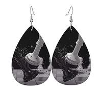 Boucles D'Oreilles Bataille D'Échecs En Noir Et Blanc Boucle D'Oreille En Cuir Lightweight Boucles D'Oreilles Femme Rétro Boucles D'Oreilles Pendantes Pour Cadeau Femmes Filles