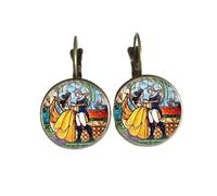Boucles d'oreilles Beauty Beast - Boucles d'oreilles princesse - Bijoux en verre - Boucles d'oreilles faites à la main, nan