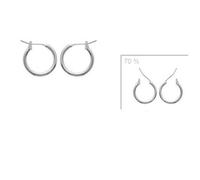 Boucles d'oreilles - Bijouxia - Créoles en argent massif 925 - Diamètre 1,4cm - Fil 2mm