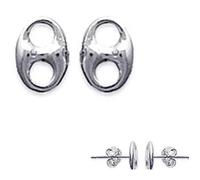 Boucles d'oreilles - BIJOUXIA - Grain de café - Argent massif 925 - Clou - Pochette offerte