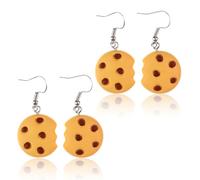 Boucles d'oreilles biscuits faites à la main, écharde brisures de chocolat Miniblings Boucles d'oreille, Costume Carnaval Femme Drôle Halloween Accessoires Monstre