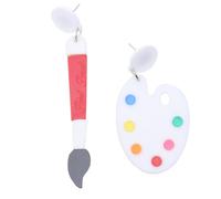 Boucles D'oreilles Blanches Pinceaux Créatives en Acrylique | Style Fashion Original, Pièce Voyante, pour Étudiantes et Filles, Usage Quotidien ou Noël