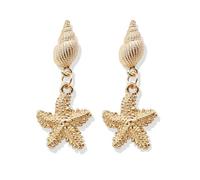 Boucles d'oreilles bohème asymétriques en forme d'étoile de mer pour femme, boucles d'oreilles pendantes en coquillage de mer, boucles d'oreilles dorées pour l'été, la plage, fête, bijoux cadeaux pour