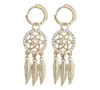 Boucles d'oreilles bohème, boucles d'oreilles de receveur de rêve - Boucles d'oreilles longues élégantes 925 Pendentif en argent sterling | Bijoux étincelants géométriques pour le printemps
