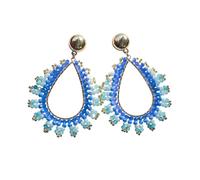 Boucles d'oreilles bohème en forme de goutte d'eau pour femme - Couleur dégradée - Boucles d'oreilles pendantes à franges creuses pour mariage, fête, vacances, Moyen, Acrylique, Pas de pierre