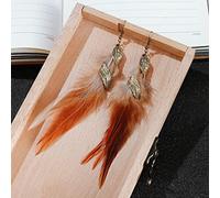 Boucles d'oreilles Bohème Exagérées Irrégulières Longues Plumes pour Femmes Personnalité Ethnique Torsion Feuille Gland Boucles d'oreilles Bijoux De Fête