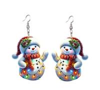 Boucles d'oreilles bonhomme de neige - Accessoires de mode - Artisanat délicat - Bijou d'oreille unique - Texture acrylique - Convient pour les tenues quotidiennes - Boucles d'oreilles en acrylique