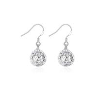 Boucles D'Oreilles, Boucle D Oreille Pendantes Argent Plaqué Argent Boule Creuse 32X19mm pour Femme Nouvelle Année Bijoux