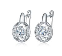 Boucles D'Oreilles, Boucle D'Oreille Clou Zirconium Blanc Forme de Losange avec Zircon Aaa pour Femme Bal de Promo Bijoux