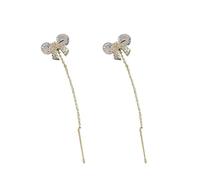 Boucles d'oreilles Boucles d'oreilles de coeur pour filles S925 Silver Needle Pierre Pierre Bouilles d'oreilles Femmes Femmes Corée de style Long Style Boucle d'oreilles