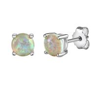 Boucles d'oreilles boucles d'oreilles en argent massif 925 rhodié avec opale ...
