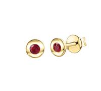 Boucles d'oreilles boucles d'oreilles en or 375 jaune brillant avec deux rubi...