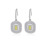 boucles d'oreilles, boucles d'oreilles fantaisie, Boucles d'oreilles, boucles, en pierres précieuses, exquises artificielles citrine topaze, pendantes argent sterling 925, bijoux cadeau for femmes