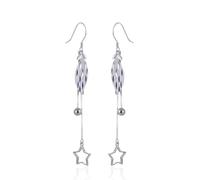 Boucles D'Oreilles, Boucles D'Oreilles Pendantes Argent Argent Sterling S925 Feuille et Étoile 63.5X11mm pour Femme Mariage Bijoux
